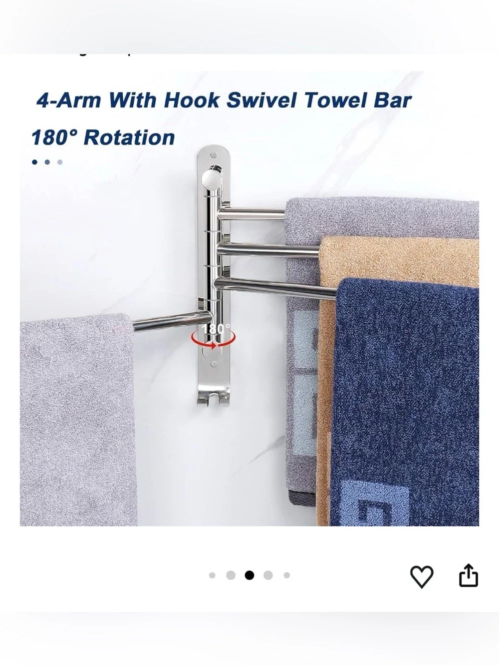 NearMoon Triple Towel Bar - Chrome Finish
